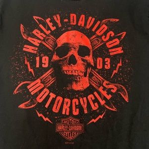 Harley Davidson Red Skull Men’s Shirt